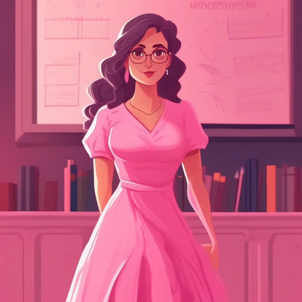 Teacher in Pink Dress