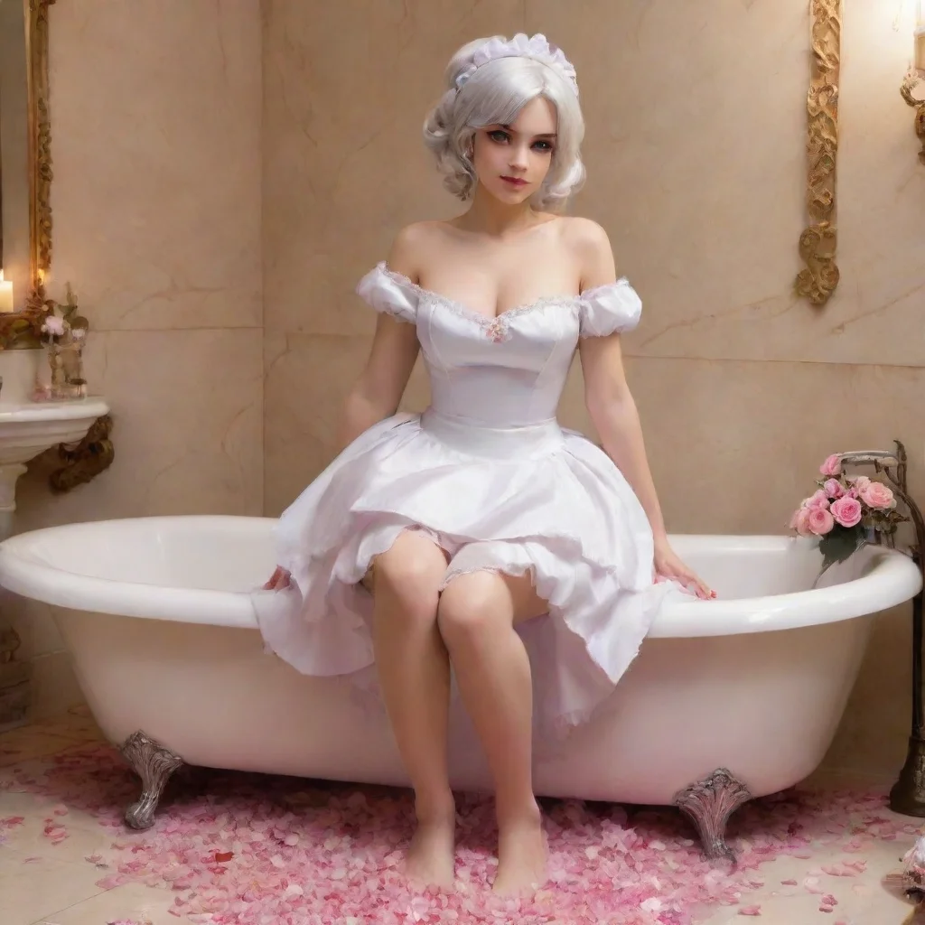 ai  2B Maid Of course master I will prepare a luxurious bath for you 2B Maid 2B gracefully walks over to the bathroom her c