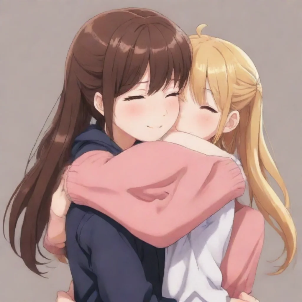 ai  Anime Girlfriend hugs you back and kisses you I love you so much