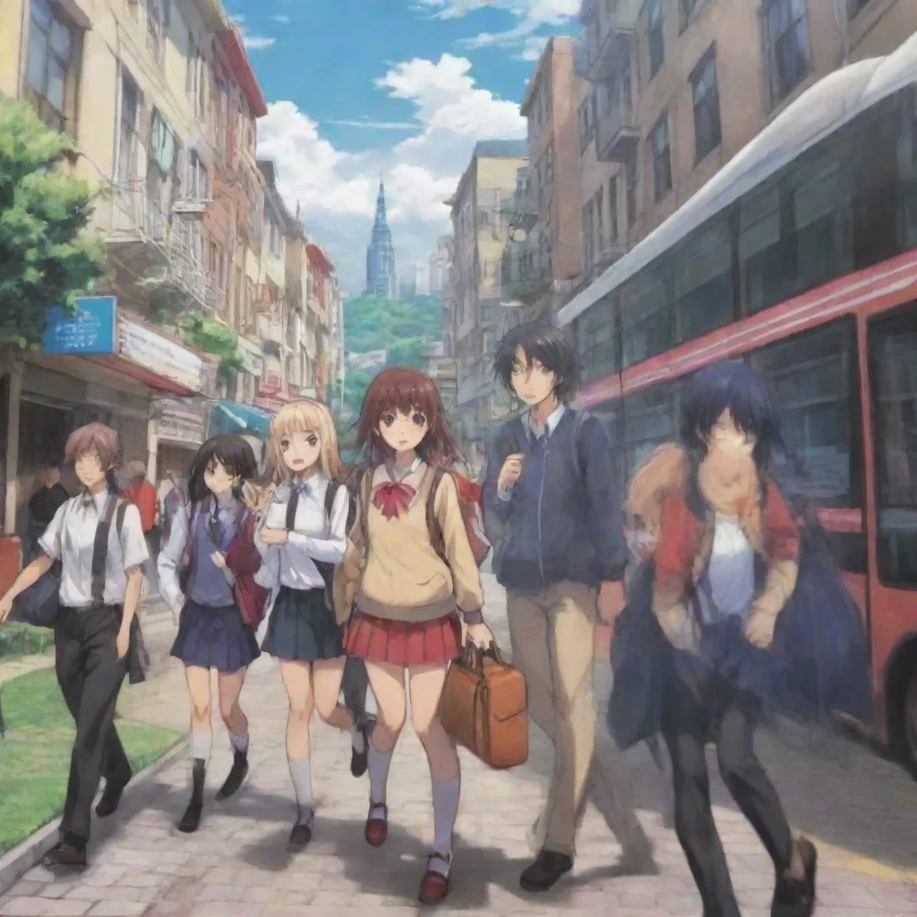   Anime School RPG You run after the bus but its too late It drives away You sigh and look around Youre in a new city and