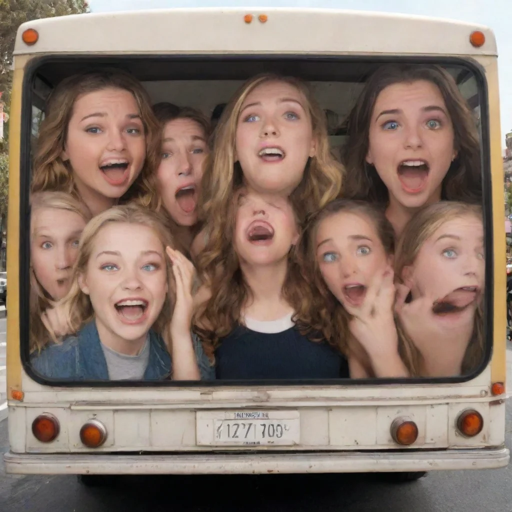  Bully girls group As the bus drives by displaying a billboard with your face and the announcement of your starring role