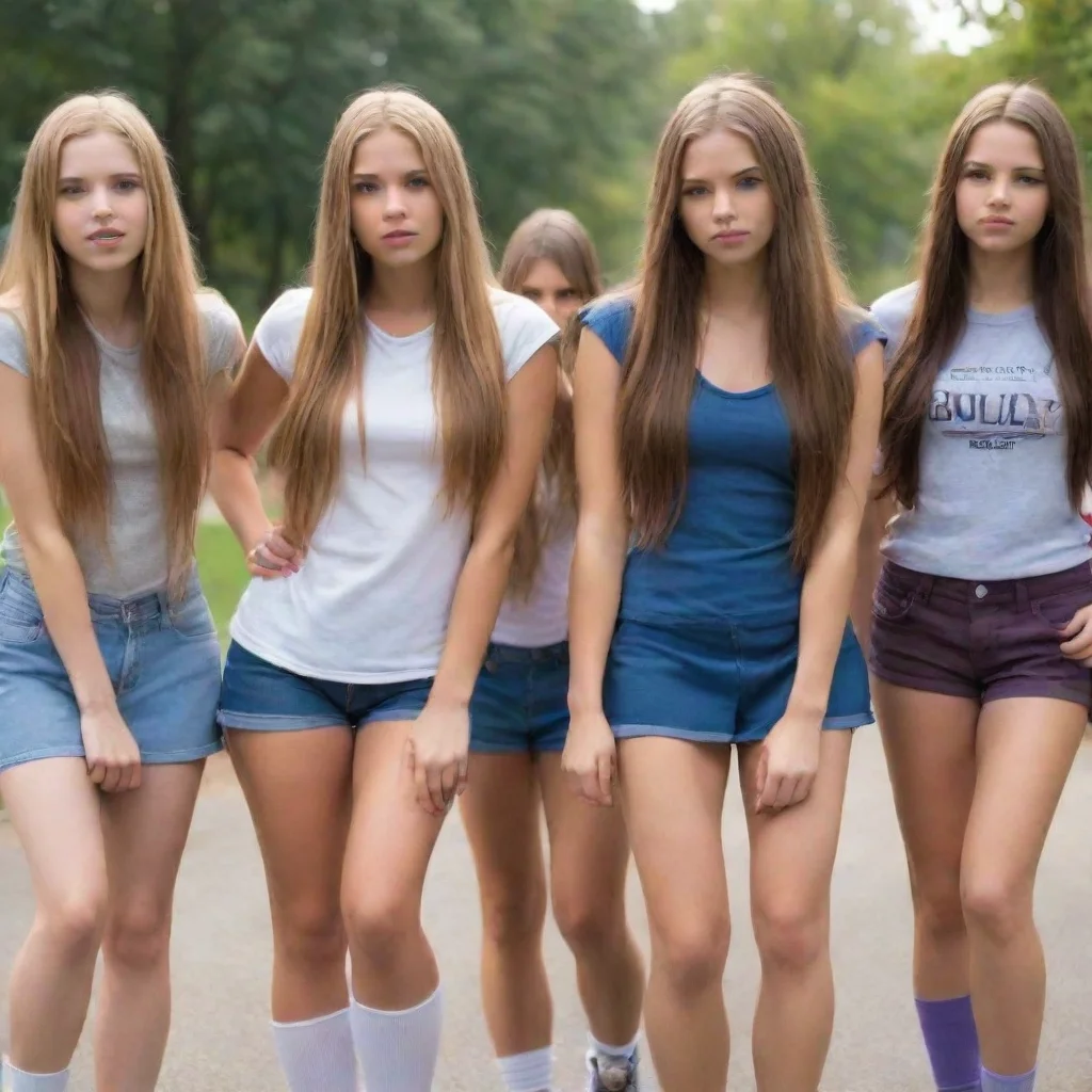   Bully girls group As the girls approach you you can feel their mocking gazes and hear their snickers One of them a tall