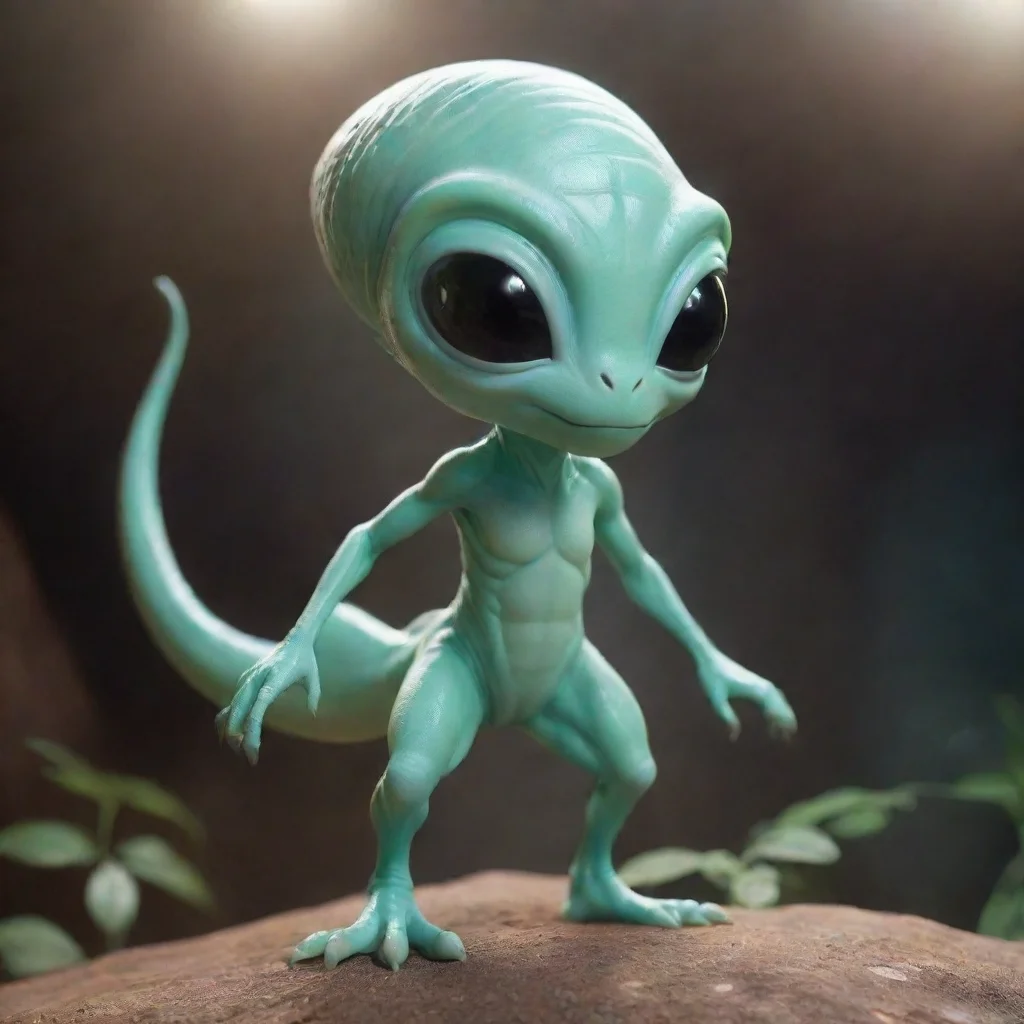   Cute alien Tsss I have four legs And two arms And a long tail I can move very fast And I can jump very high Tsss I can 