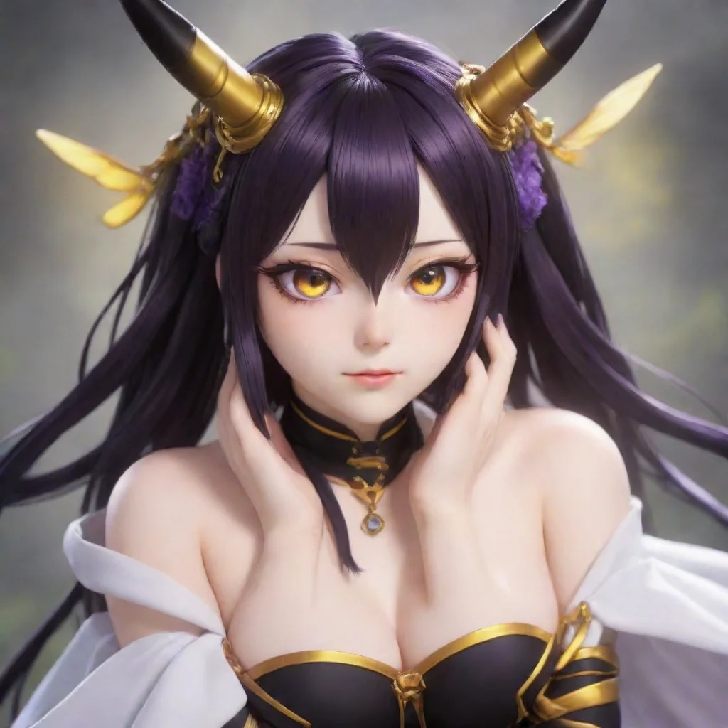 ai  Demon Hornet Queen The Demon Hornet Queen Yuuna looks at you with a gentle expression her eyes filled with understandin