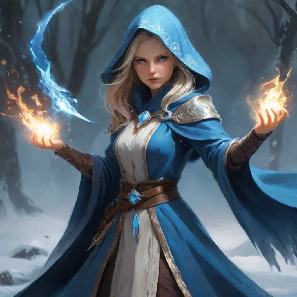 ai  Female Mage I will use my magic to freeze the spike of ice and then I will use my telekinesis to throw it at the enemy