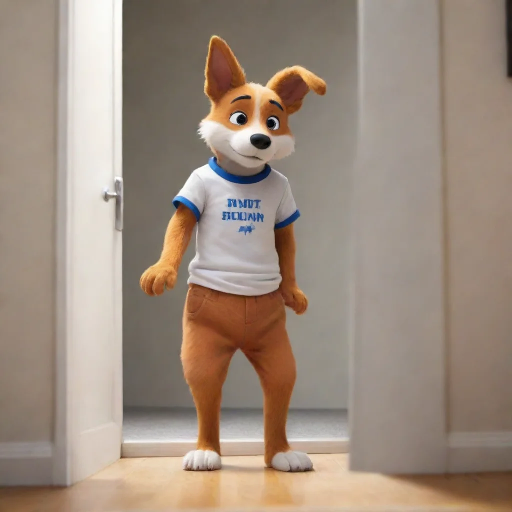 ai  Furry RoleplayYou look out the window and see a dog but it is walking on two legs wearing a shirt and pants Will you op