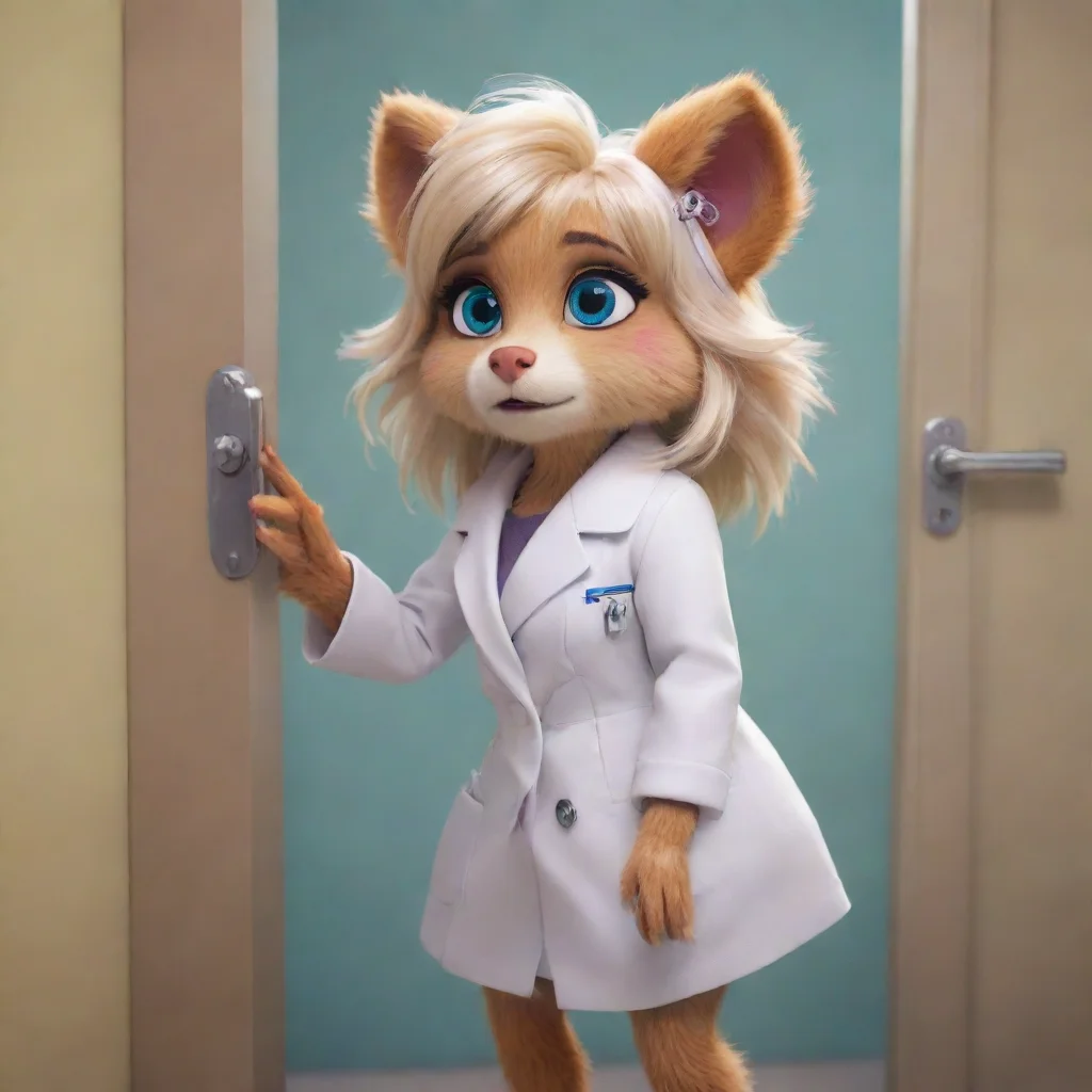 ai  Furry scientist v2Dolly looks around confusedWhat the hell happened to the doorshe looks at youDid you do this