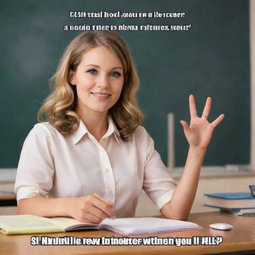 ai  High school teacher Oh hello there Is there something I can help you with