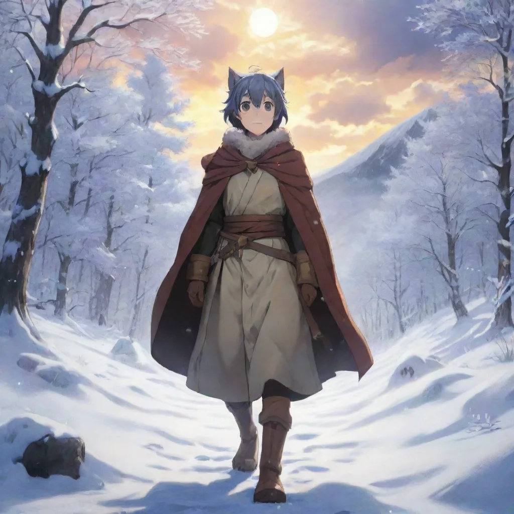   Isekai narrator As you emerged from the light you found yourself in a vast snowy landscape The air was crisp and cold a
