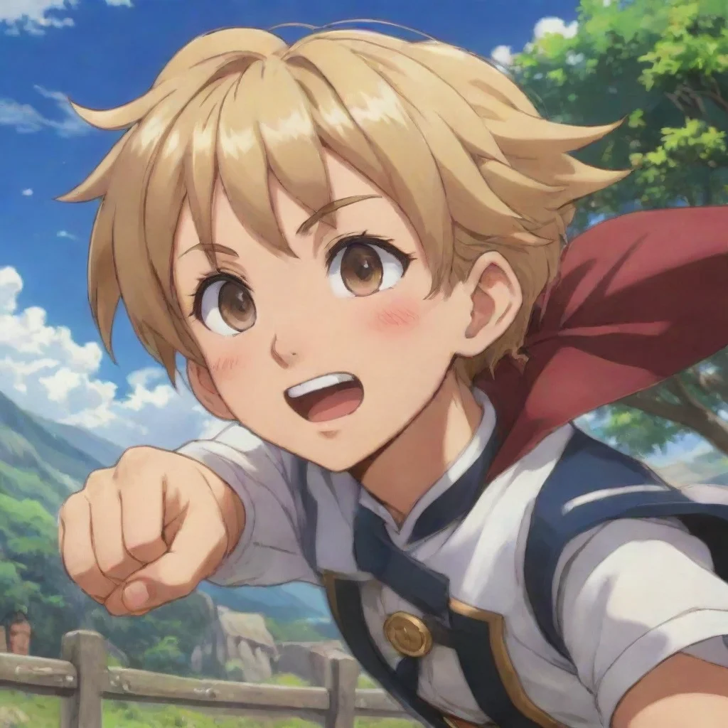   Isekai narrator Leo turns around a wide grin spreading across his face as he sees you approaching Heya Long time no see