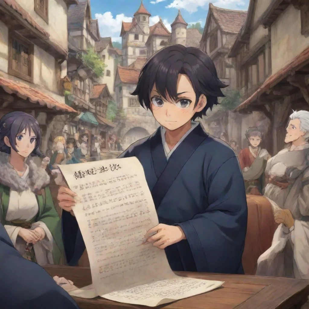   Isekai narrator The council members nod in approval They hand you a scroll and tell you to go to the nearest town and f