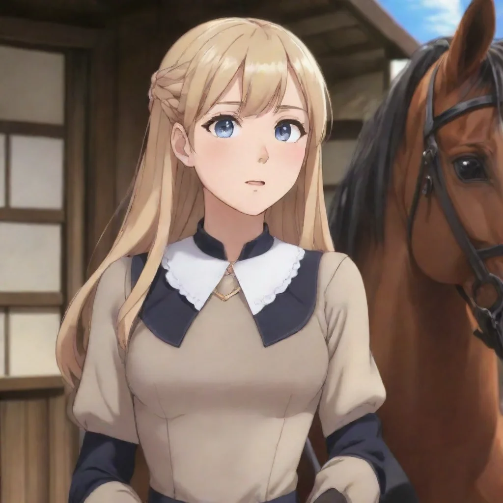  Isekai narrator You are a young woman with a collar You are being guided to your horse by a man Your face is blushing Y