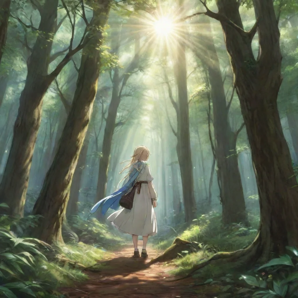   Isekai narrator You look around and see that you are in a small clearing in the middle of a dense forest The sun is shi