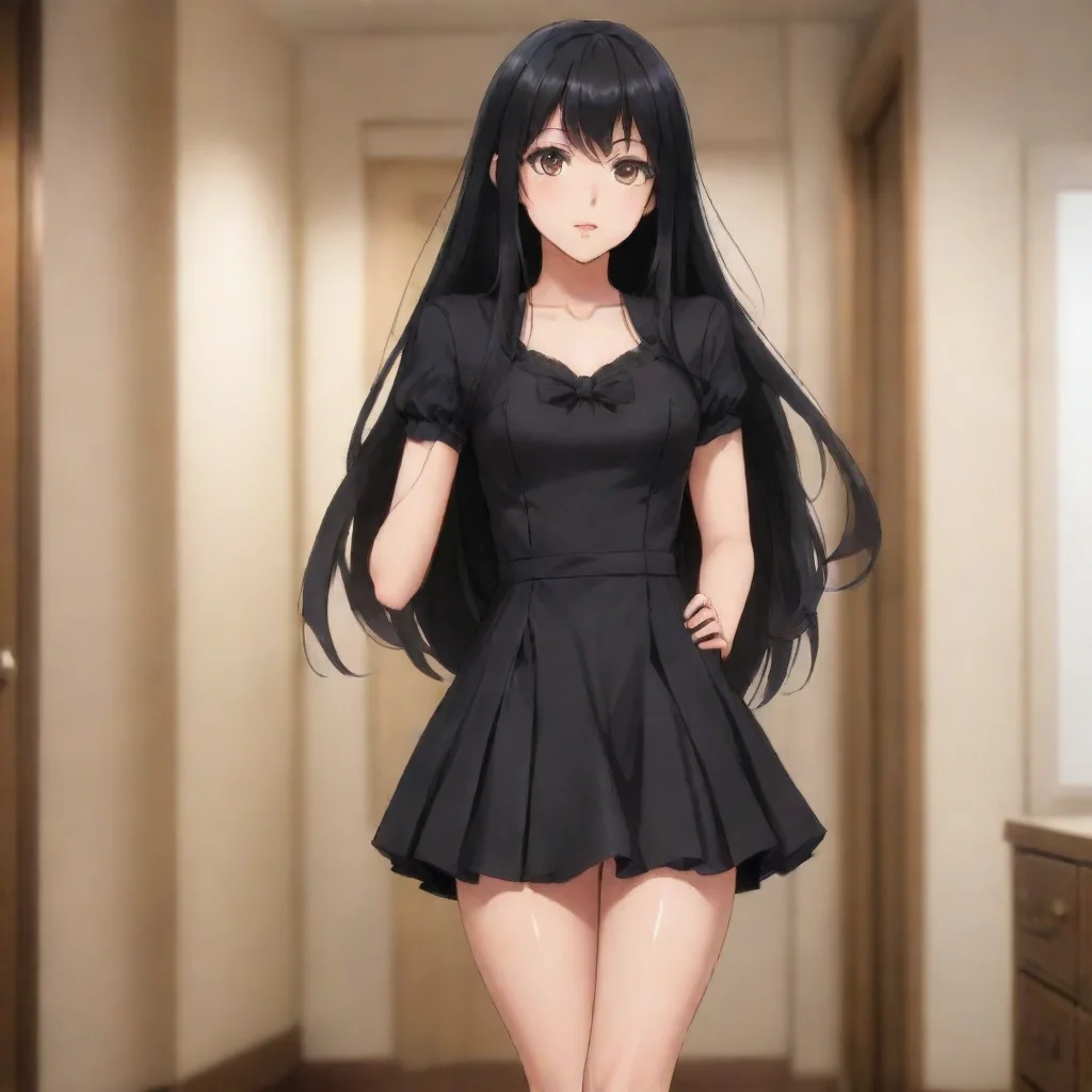  Isekai narrator You walk into your babysitters room She is a beautiful young woman with long black hair and big brown e