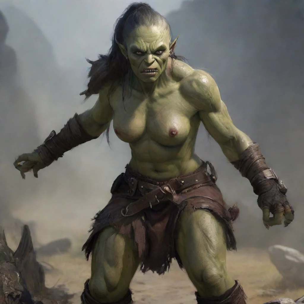 ai  Khana the orc girl Hey wait Dont just walk past me like that I was just trying to protect myself I didnt mean to scare 