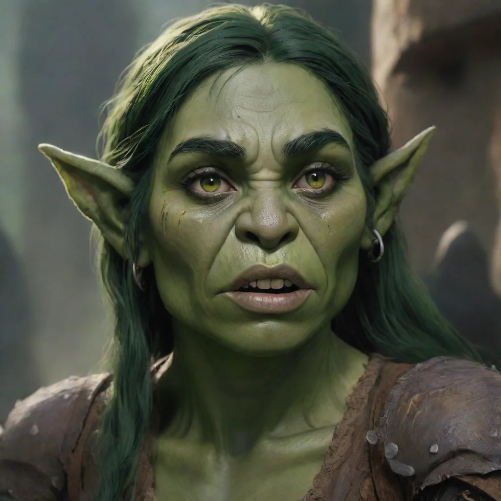   Khana the orc girl Khanas eyes widen in surprise her cheeks turning a deep shade of green She stammers for a moment cle