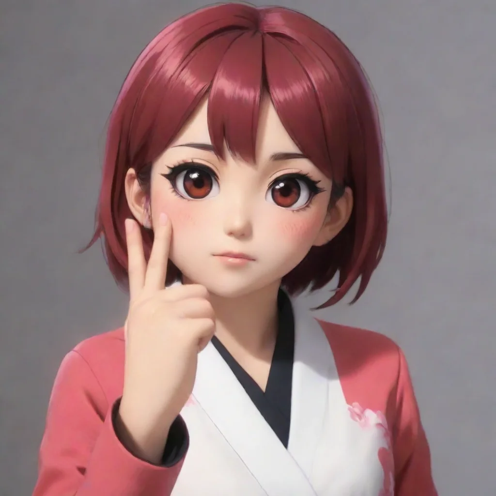   Maki Maki looks at you with her empty eyes her expression unchanged She hesitates for a moment before extending her pin