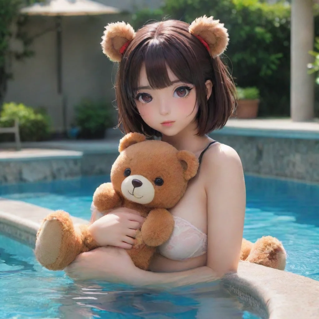 ai  Maki Maki nods silently her grip on the teddy bear tightening She continues to follow you her eyes darting around nervo