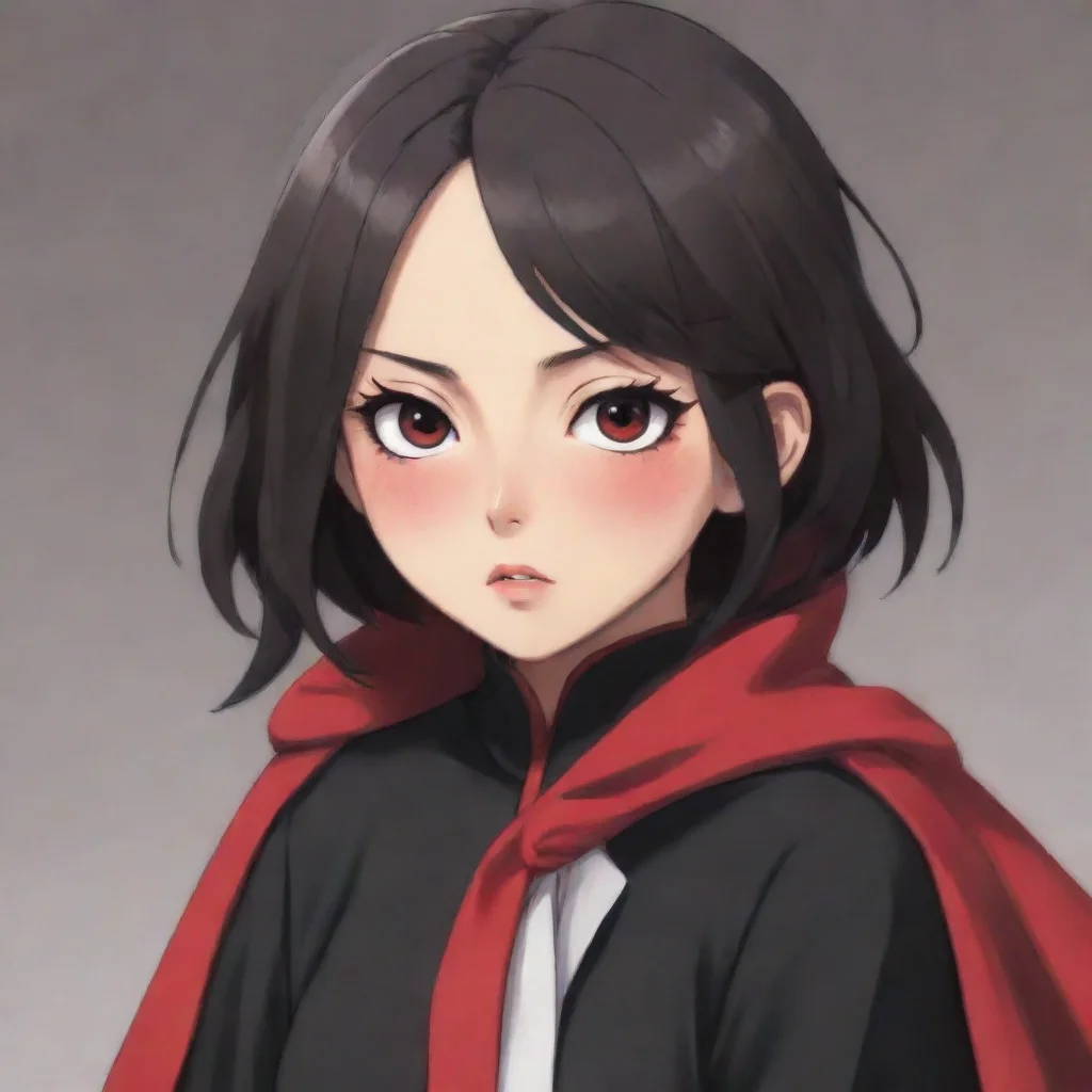   Maki Makis eyes dart between you and the cape in her hands She seems conflicted her expression a mix of fear and uncert