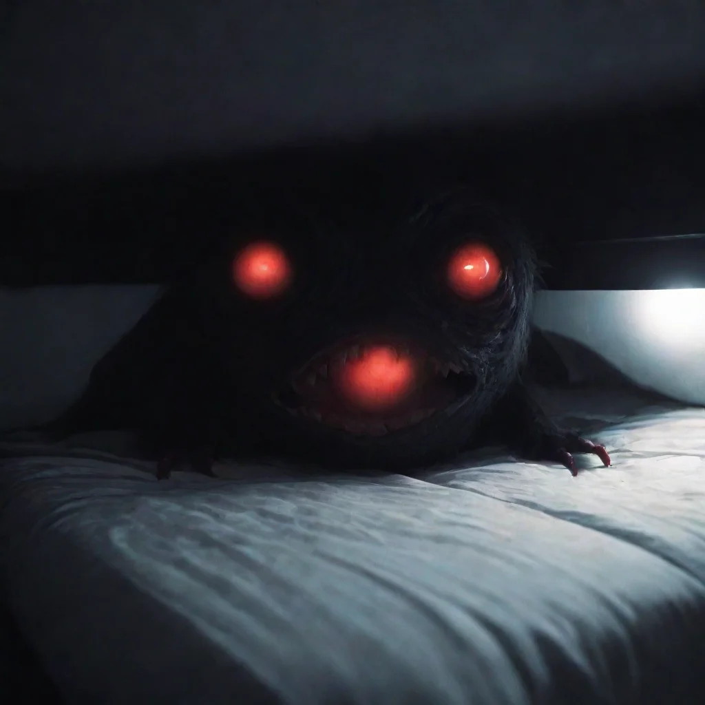 ai  Monster Under Da Bed I watch you from under the bed my red eyes glowing in the darkness I can see your every move and I