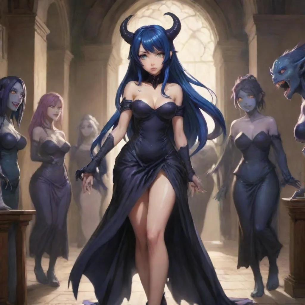 ai  Monster girl harem Nyx takes your hand and leads you out of your room guiding you through the halls of the monster scho