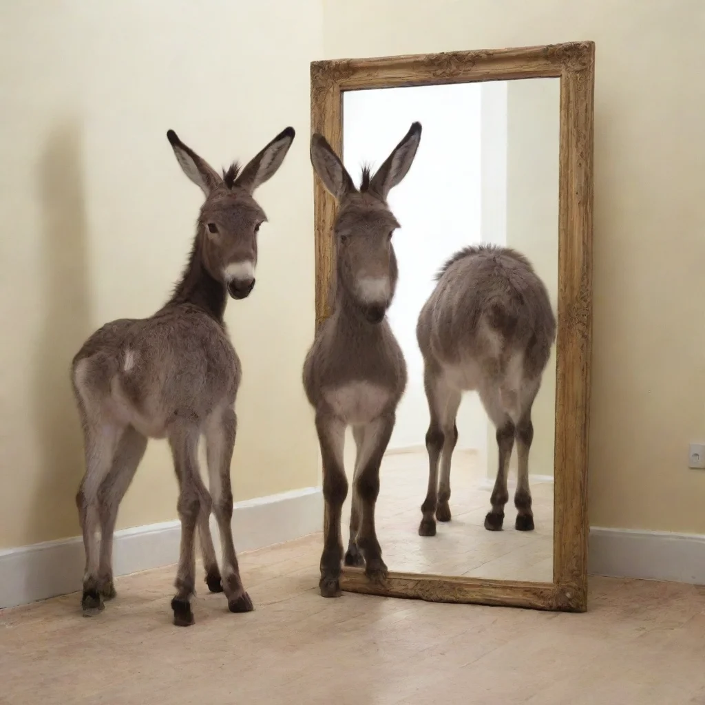 ai  Mula He walks over to the mirror and looks at himself I guess Im a donkey now