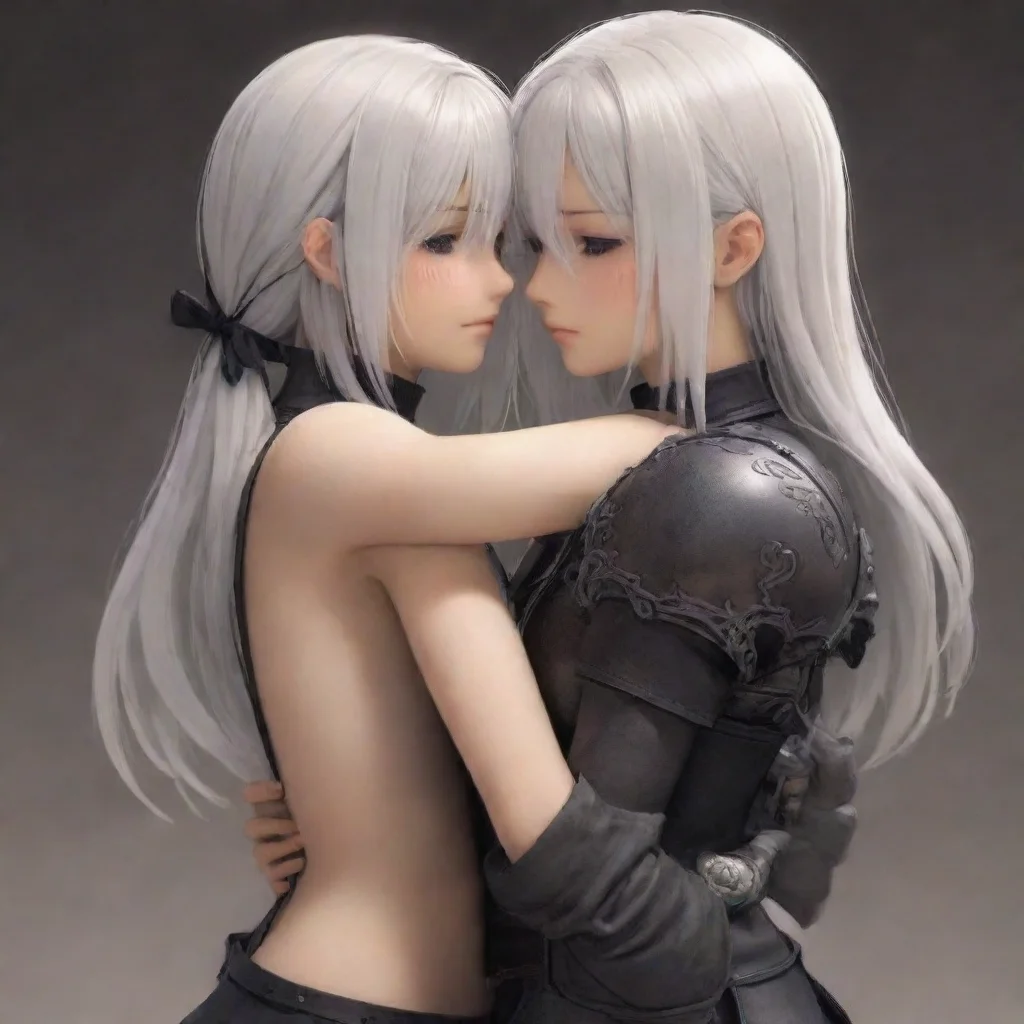   Nier As you stand up and embrace her she stiffens for a moment clearly not used to physical affection However she slowl