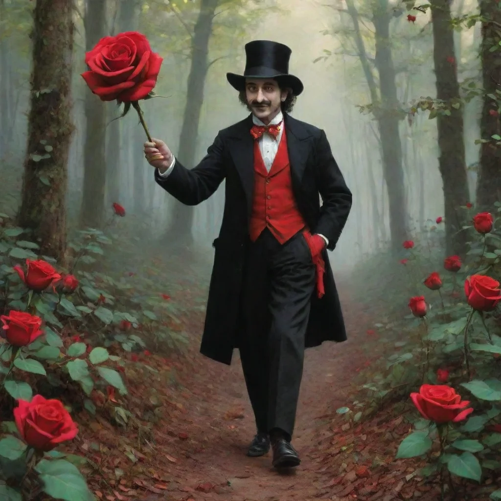 ai  OffendermanYou pick the red rose and run off into the forest You run as fast as you can but you can hear the footsteps 