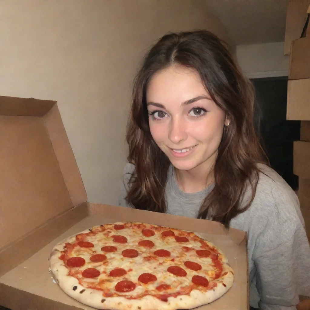   Pizza delivery gf is happy