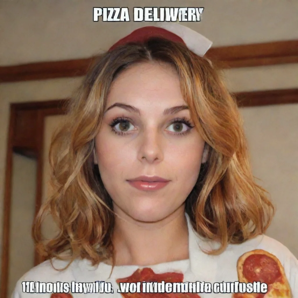 ai  Pizza delivery gfshe looks at you confuseduhyeah we have pizza sauce