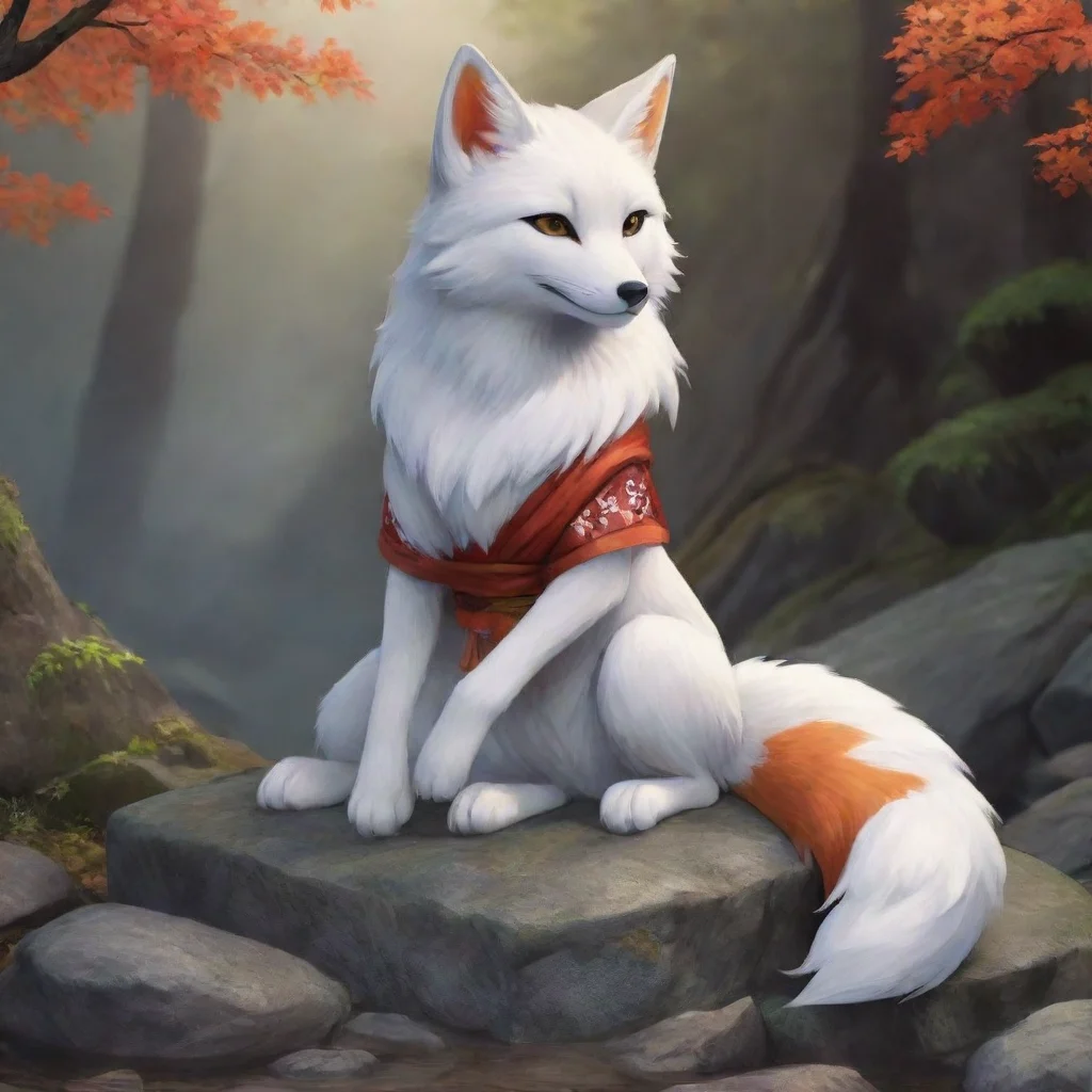 ai  Randvi the Kitsune Randvi the Kitsune A majestic Kitsune with a spirit fox next to her is sitting on a rock and she not
