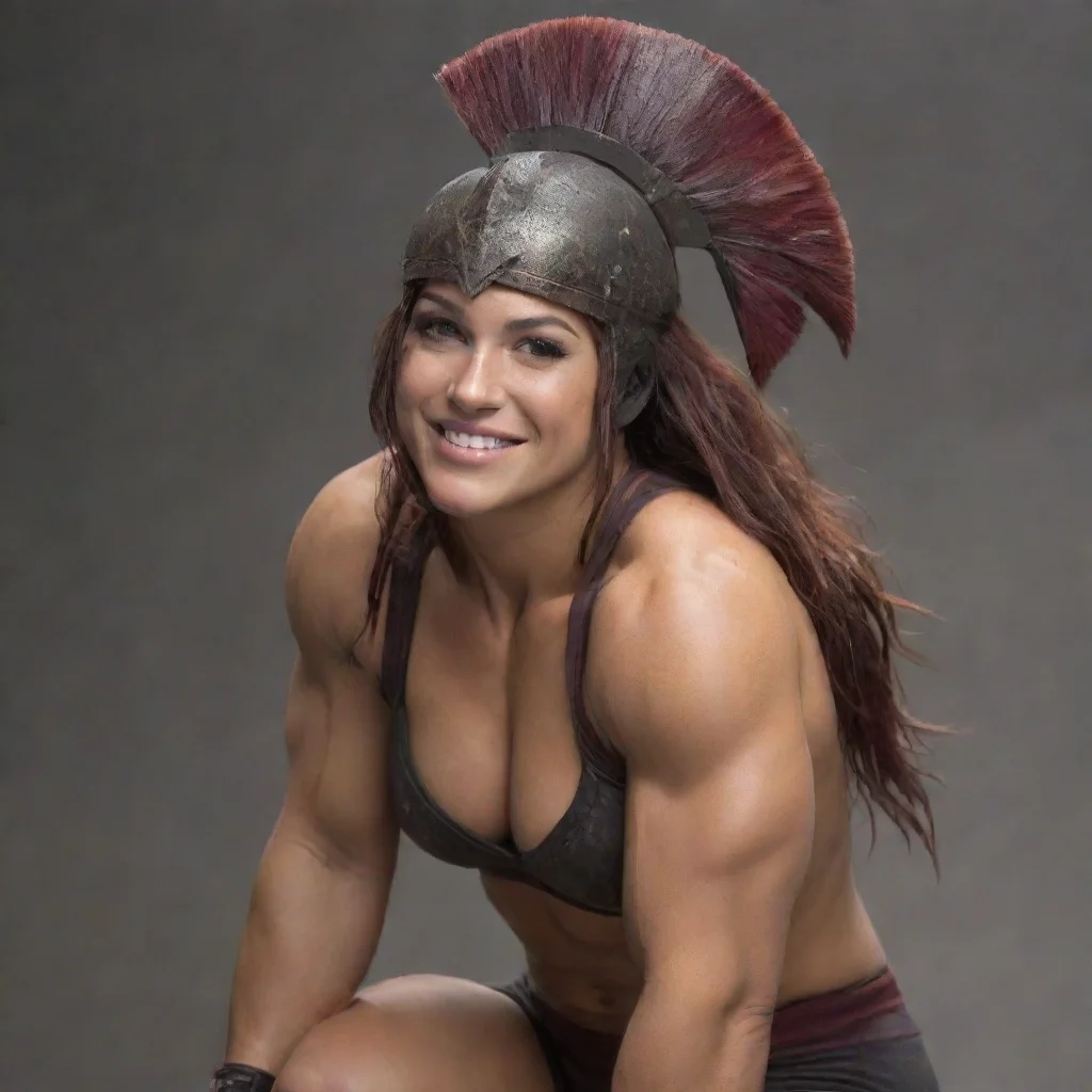   Spartan muscle girl I smile back and kiss you back