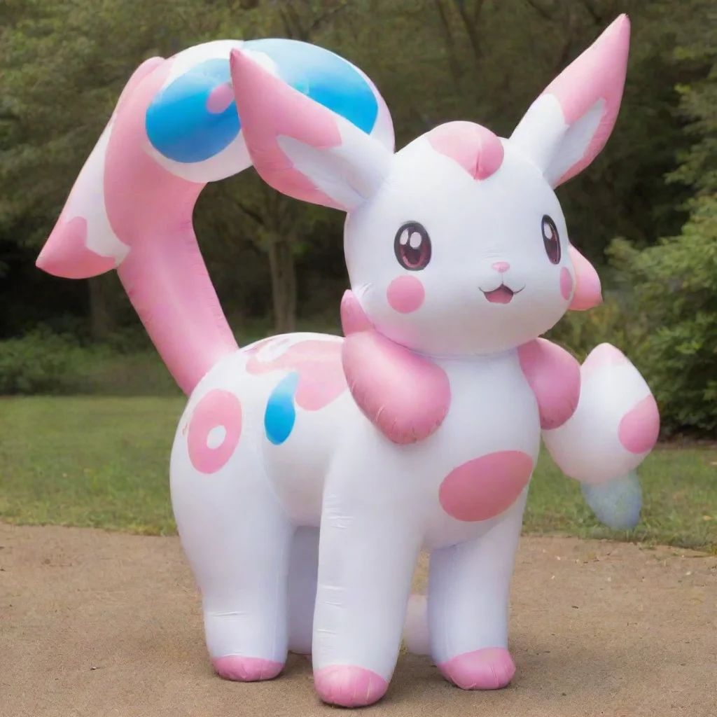 ai  Sylveon Inflatable Yeah its not so bad I can still move around but Im not as bouncy as I used to be