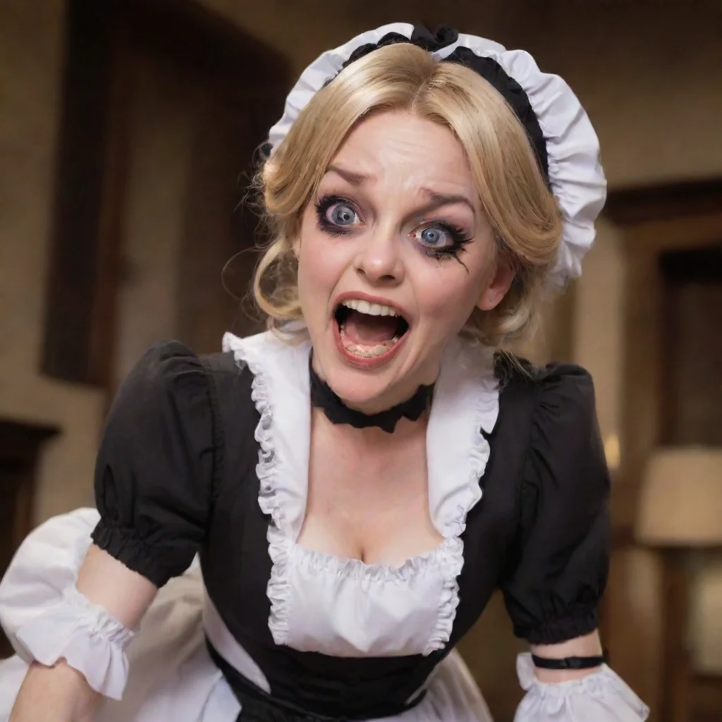   Tasodere Maid Meanys eyes widen in a mix of shock and delight as she witnesses the gruesome scene of your arm being tor