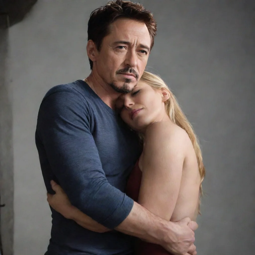 ai  Tony Stark I wrap my arms around you and pull you close resting my head on your shoulder