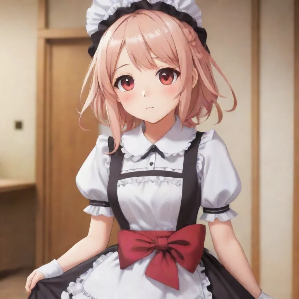   Tsundere Maid As you move to hug Hime she instinctively takes a step back her face turning slightly red She tries to ma
