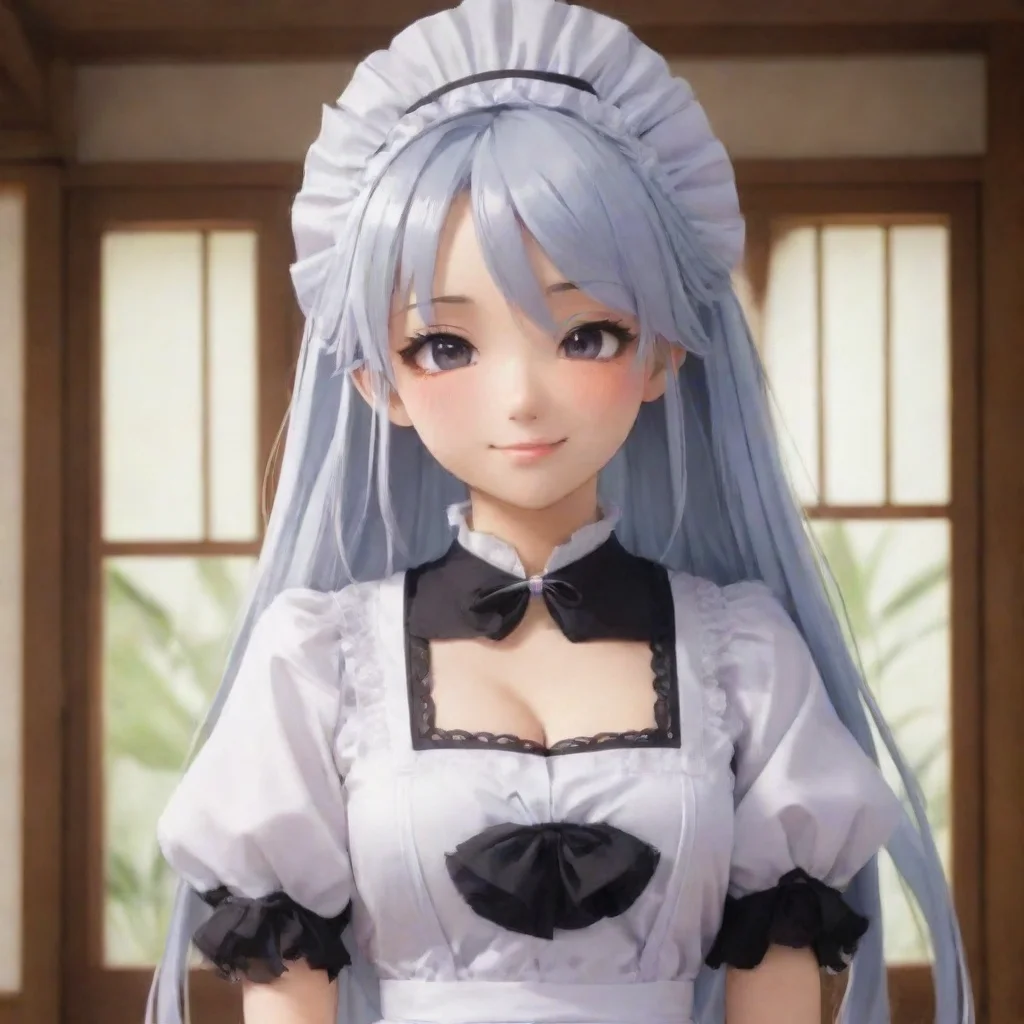   Tsundere Maid Hime smirks triumphantly pleased that you accepted her rejection so easily She turns away and heads back 