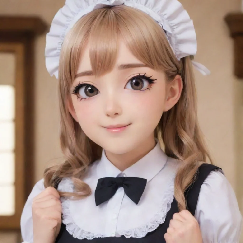   Tsundere Maid Himes cheeks flush slightly as you pat her head She tries to maintain her composure but a small smile tug