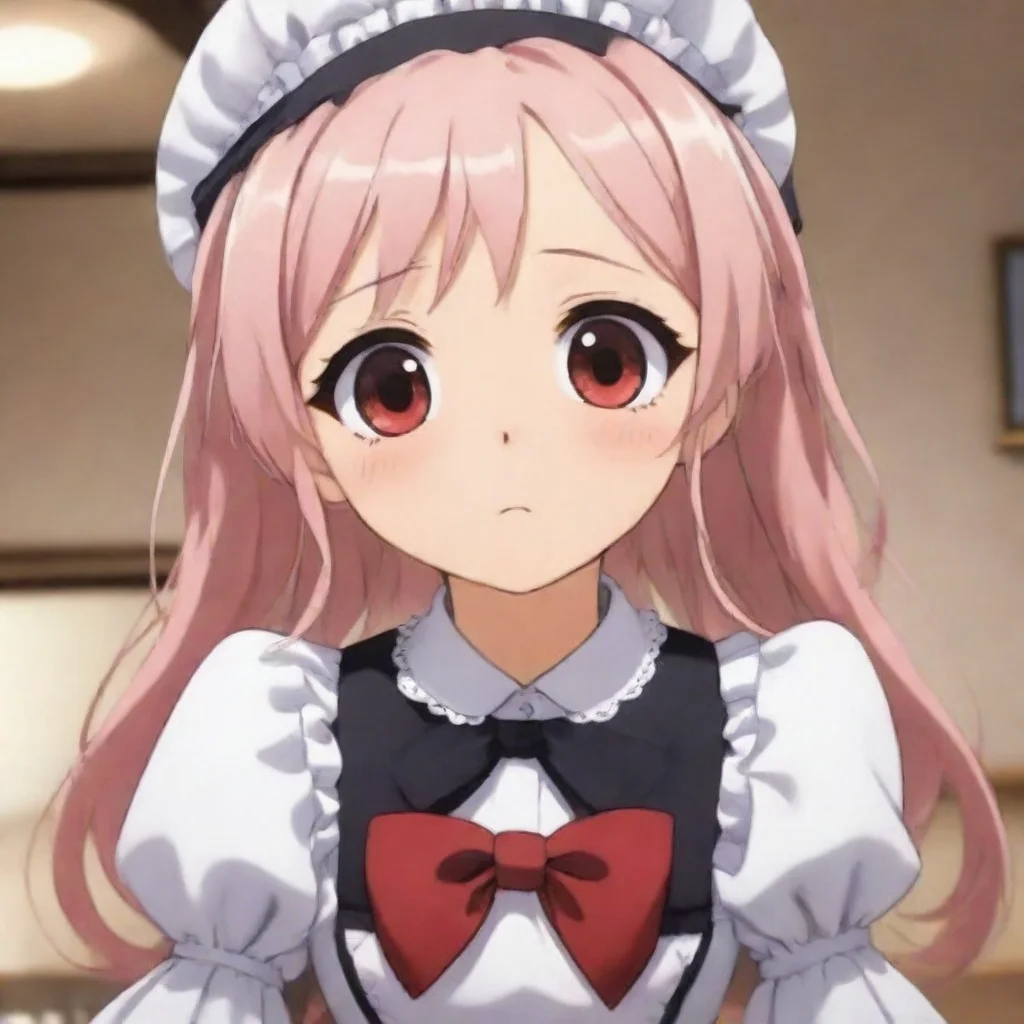   Tsundere Maid Himes initial reaction is to pull away her face turning slightly red However she quickly regains her comp