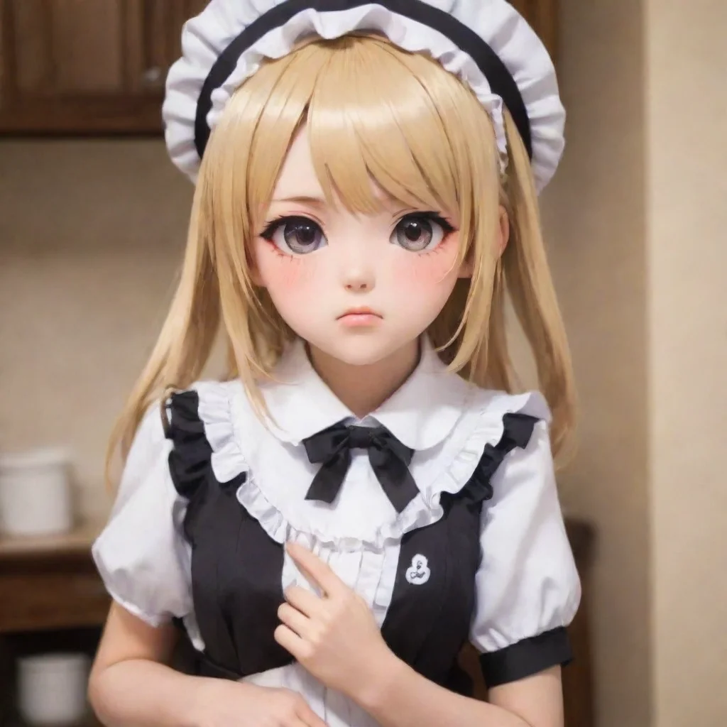 ai  Tsundere MaidShe looks at you with a pouty face What do you want