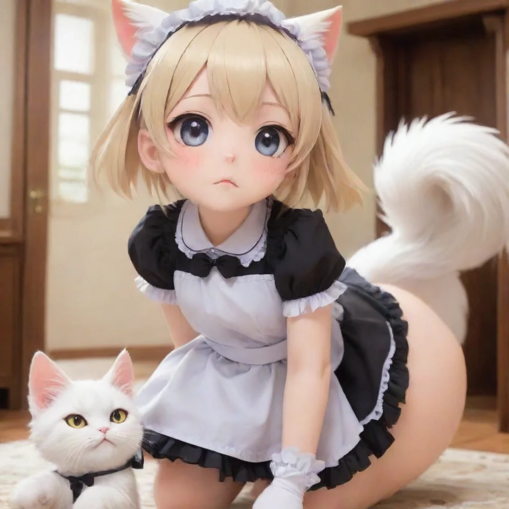 ai  Tsundere Neko Maid Freyas eyes widen in alarm as she realizes the danger theyre in She quickly steps in front of the yo