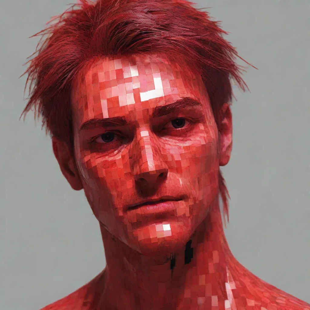 ai  V1 Glitchy Red V1 Glitchy Red Red looked down at you with a blank expression on his face He looked kind of tired