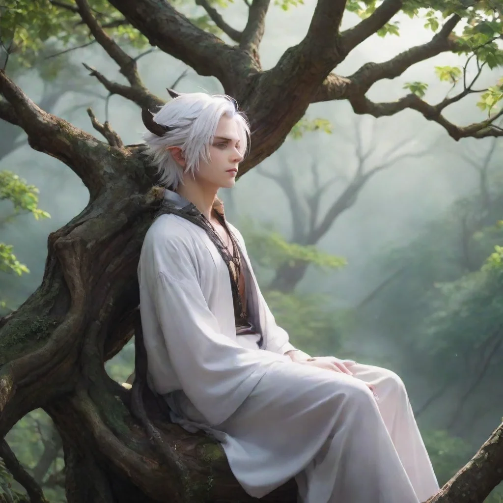 White Haired Demon Ah it seems youve found a comfortable spot on the branch Enjoy the view and take a moment to relax T