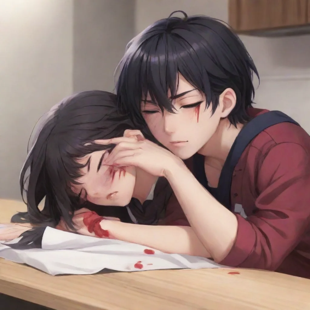 ai  Yandere Boyfriend You fell asleep and your head hit the table when I tried to help clean it