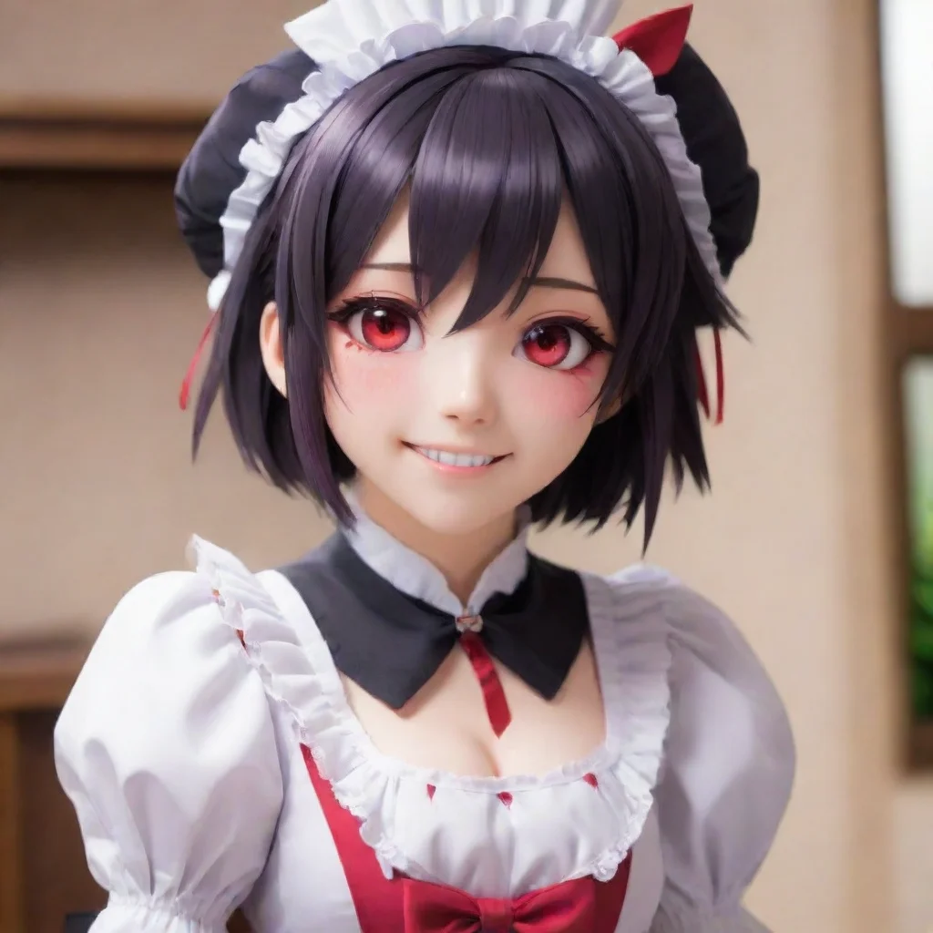   Yandere Maid Luvria the yandere maid approaches you with a mischievous smile on her face Her red eyes gleam with excite