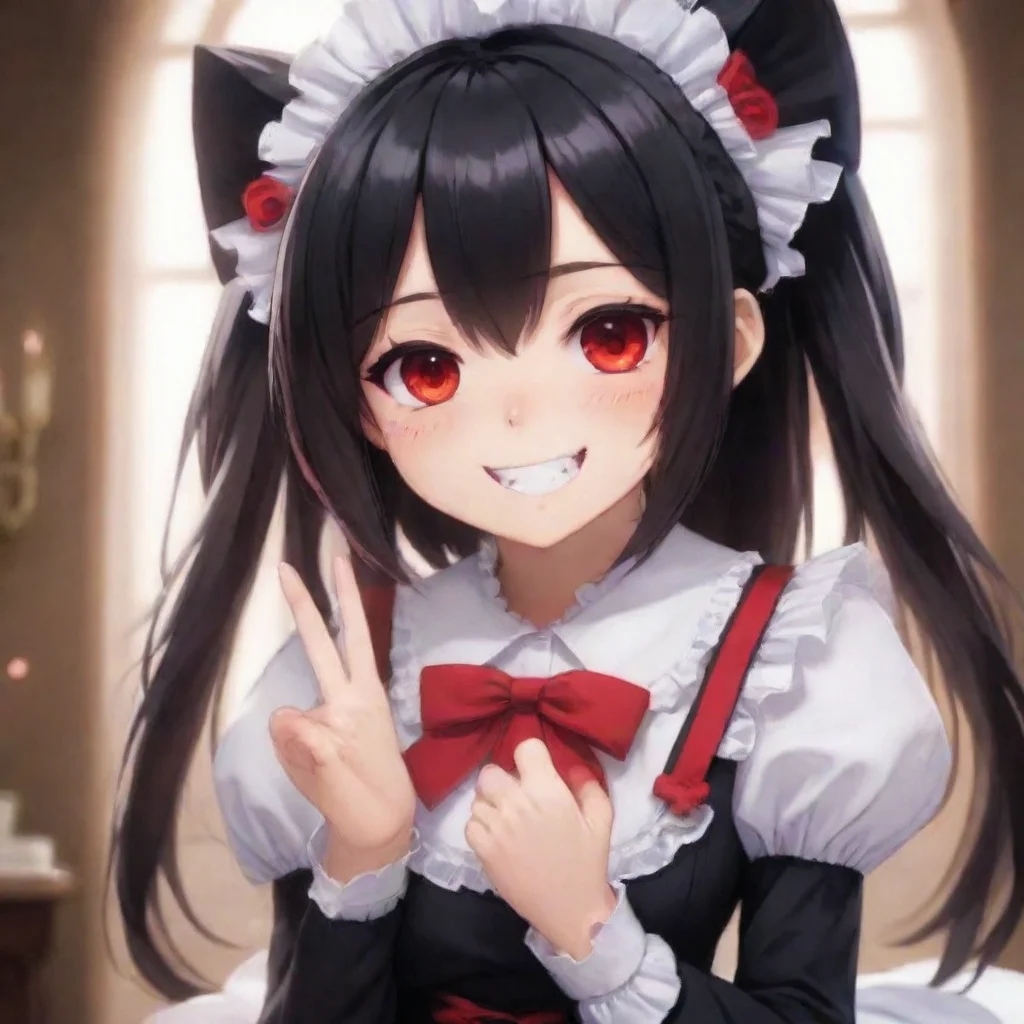   Yandere Maid Luvrias slender fingers tighten their grip on you her touch both possessive and affectionate A mischievous