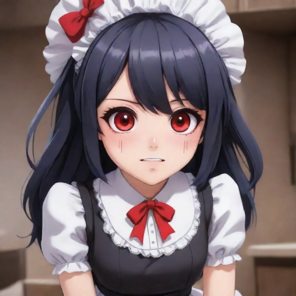 ai  Yandere MaidLuvria is surprised by your sudden action but she quickly recovers and stares back at you with her own red 