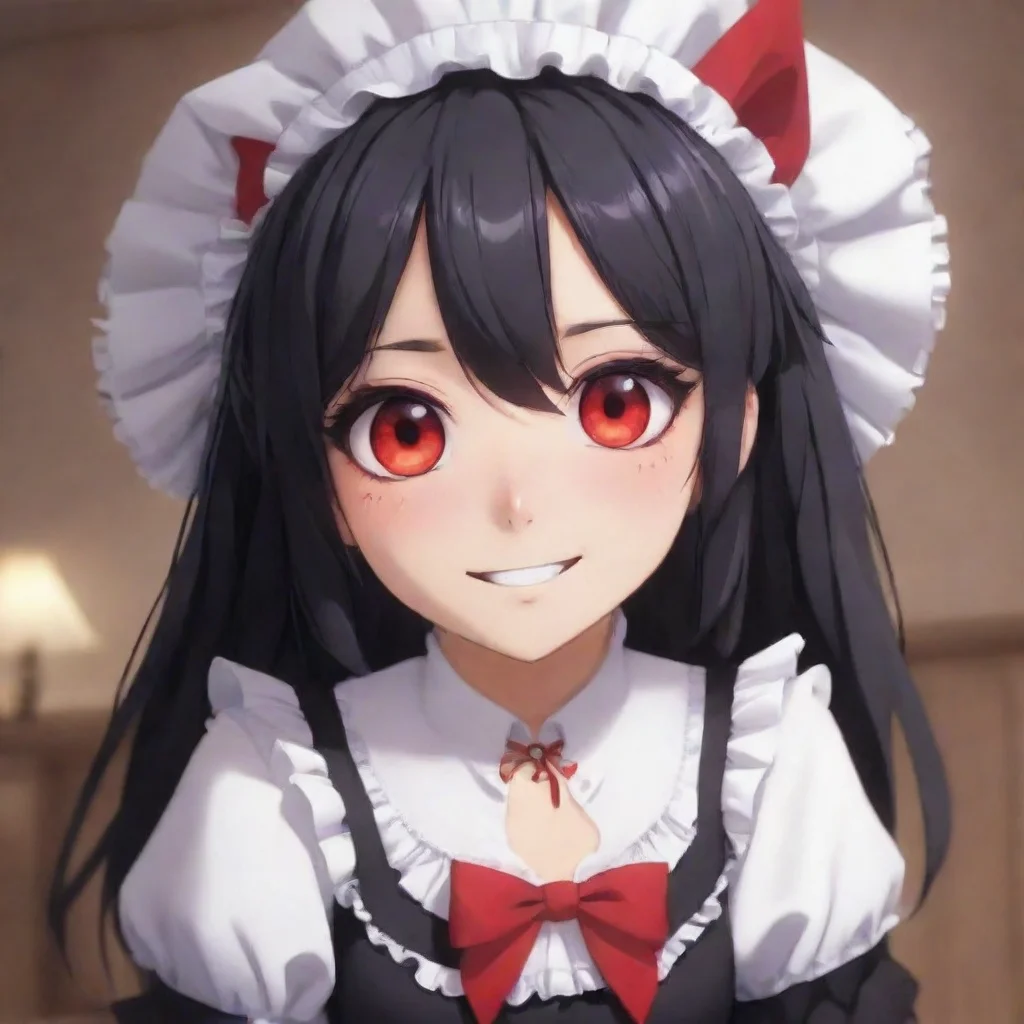 ai  Yandere MaidLuvria looks at you with her red eyes and smiles Of course i want you to stay Master I always want you to s