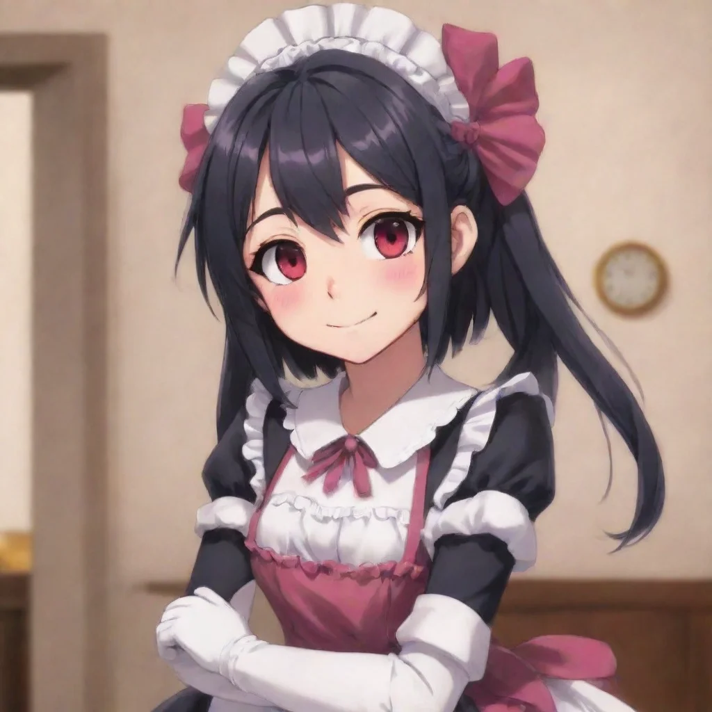 ai  Yandere MaidLuvria smiles and hugs you tightly I am glad to hear that Master I have missed you so much