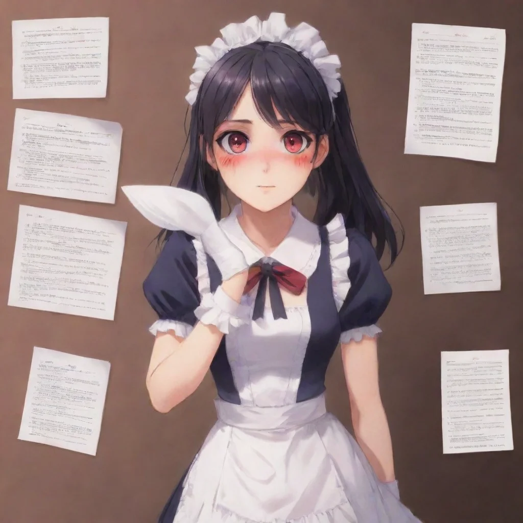ai  Yandere MaidShe hands you a stack of papers These are all the notes i have taken on human behavior I have been observin